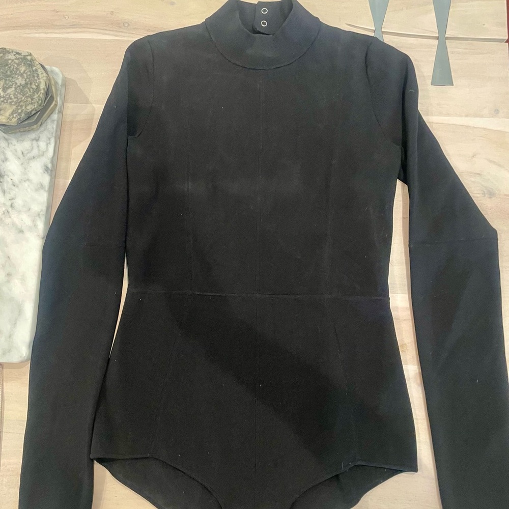 Helmut Lang Black Cutout Back Bodysuit - Picture 3 of 8